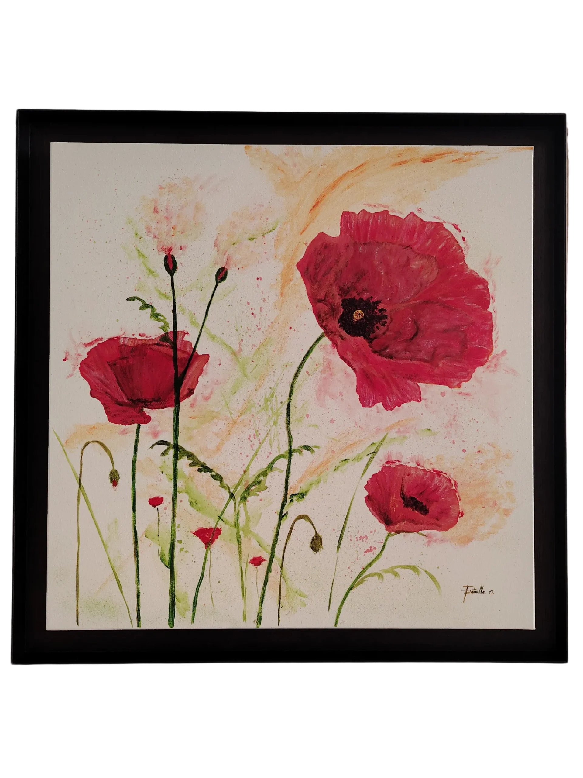 Coquelicot dans une caisse américaine réalisé par l'Atelier Histoire d'Art à Lyon - Caluire
