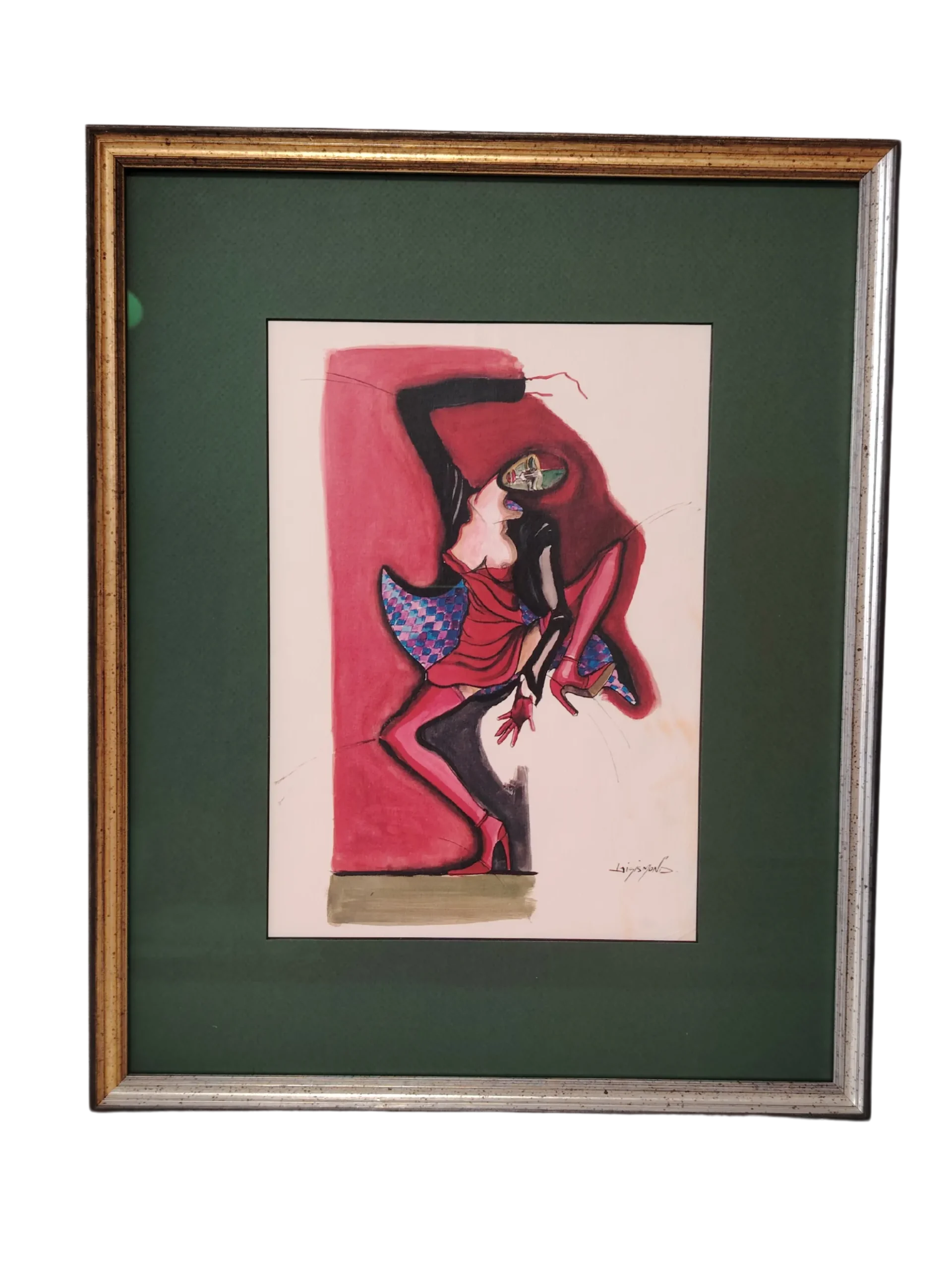 Encadrement bi-colore réalisé par l'Atelier Histoire d'art à Lyon - Caluire