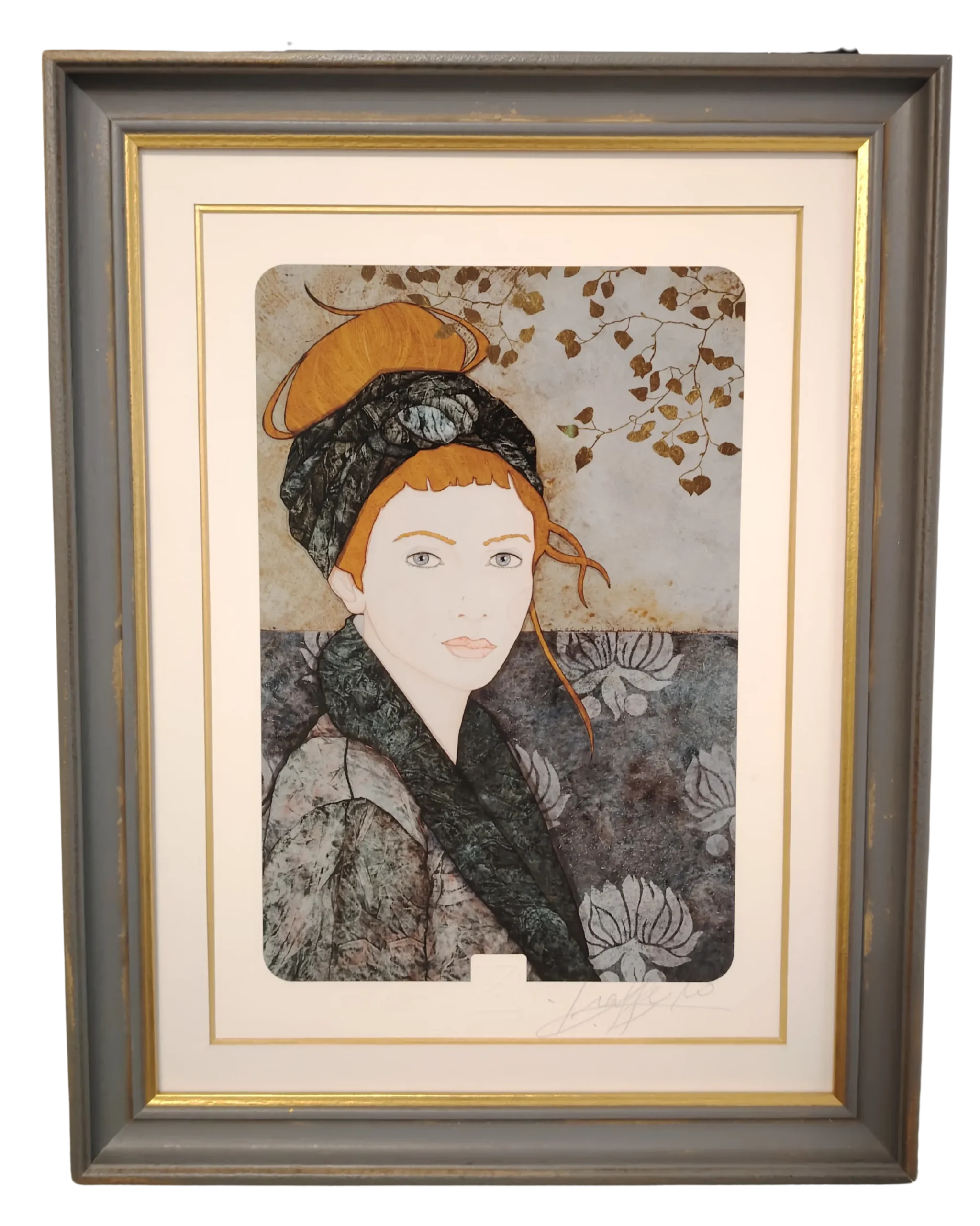 Lithographie encadré avec filet doré réalisé par l'Atelier Histoire d'art à Lyon - Caluire