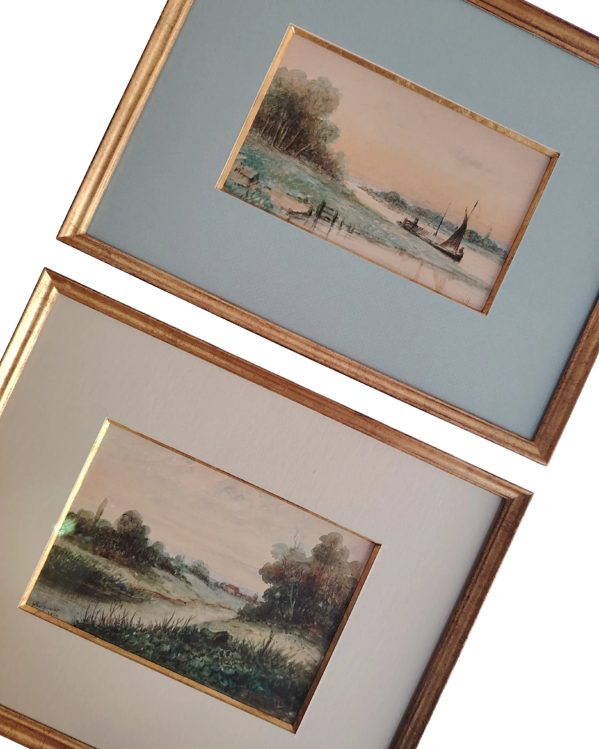 Encadrements avec filets doré réalisé par l'Atelier Histoire d'art à Lyon - Caluire