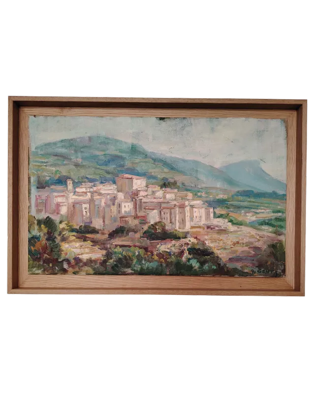 Tableau dans caisse américaine en chêne massif réalisé par l'Atelier Histoire d'Art - Lyon - Caluire