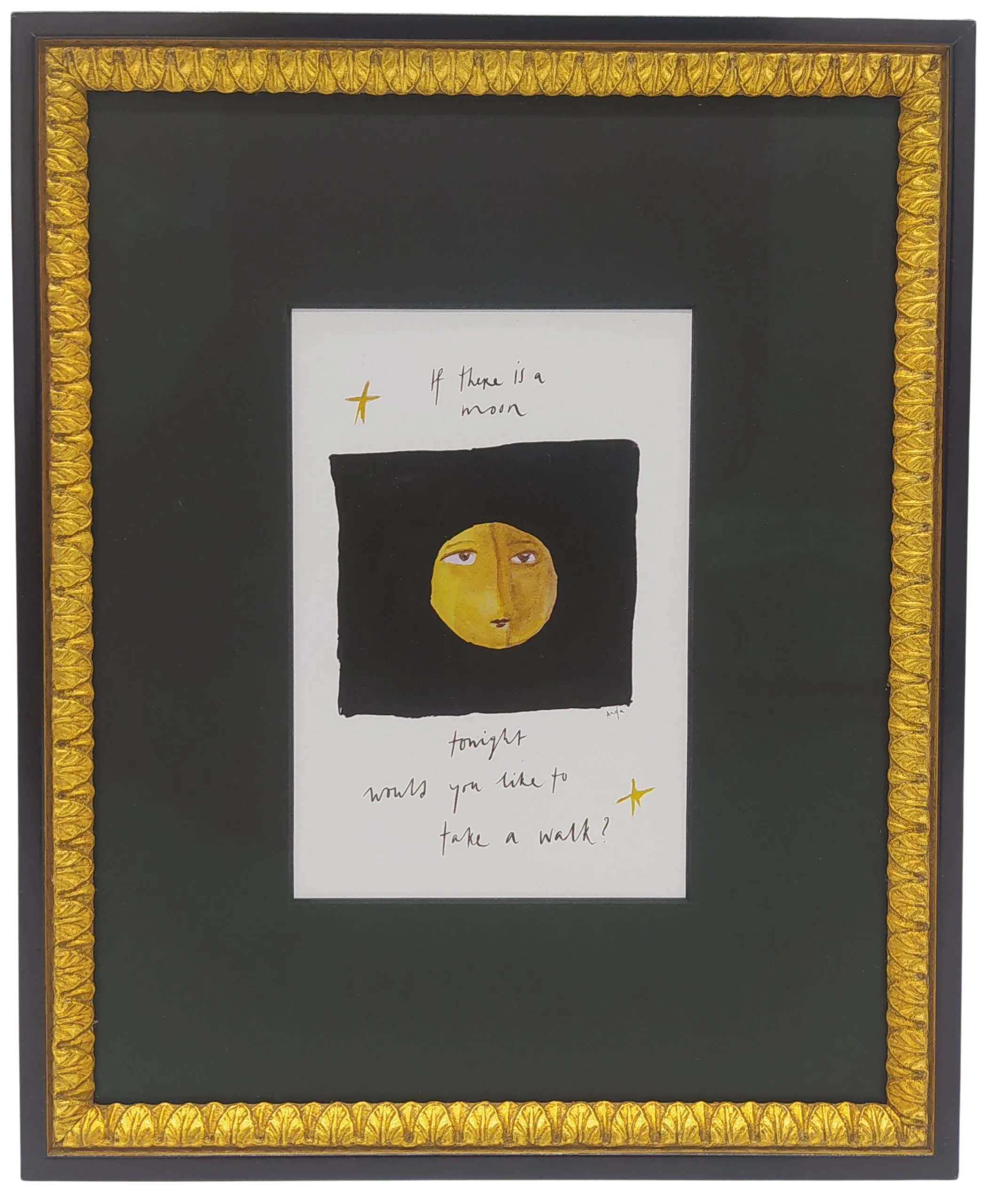 Encadrement noir et doré réalisé par l'Atelier Histoire d'art à Lyon - Caluire