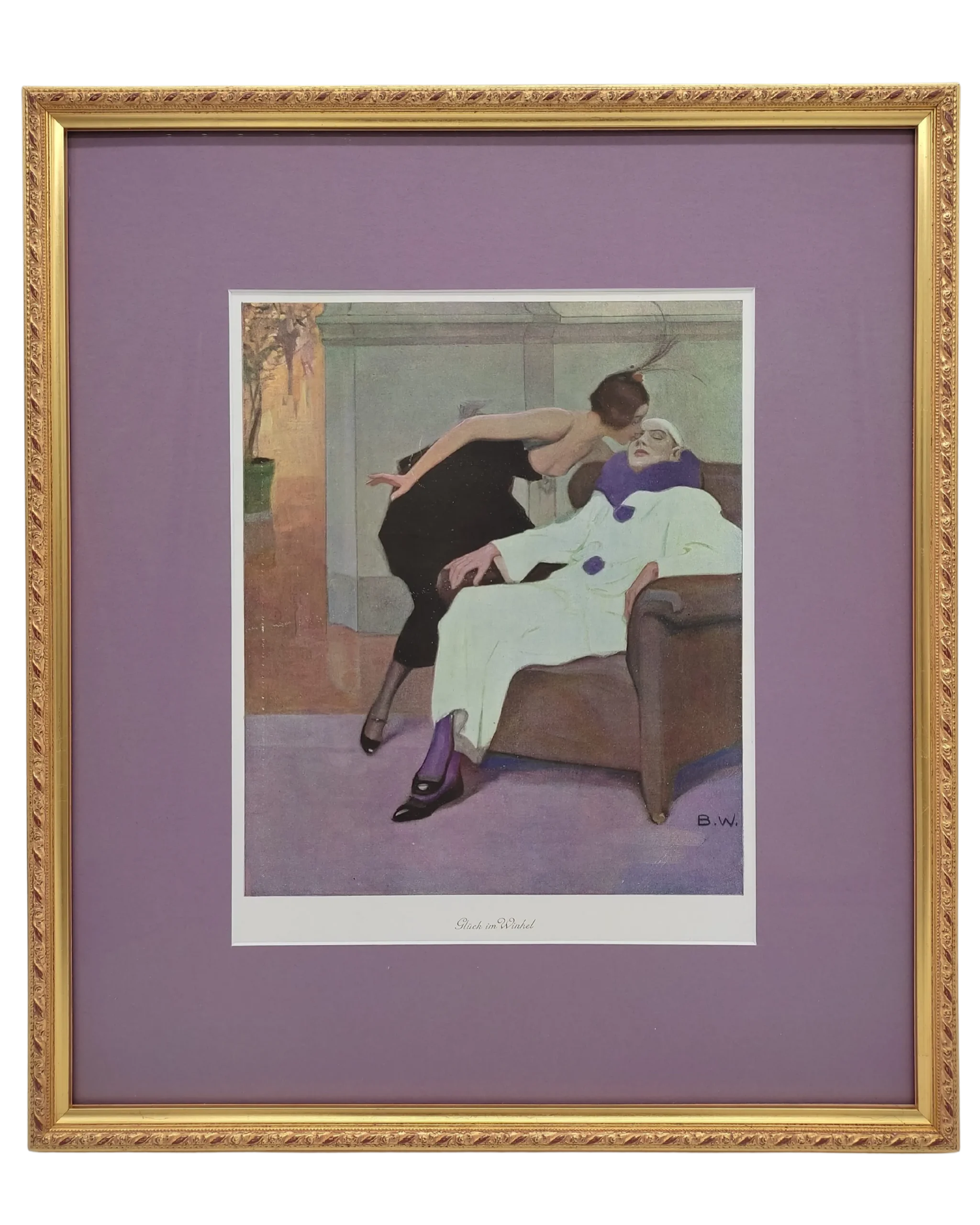 Lithographie avec passe-partout coloré réalisé par l'Atelier Histoire d'art à Lyon - Caluire