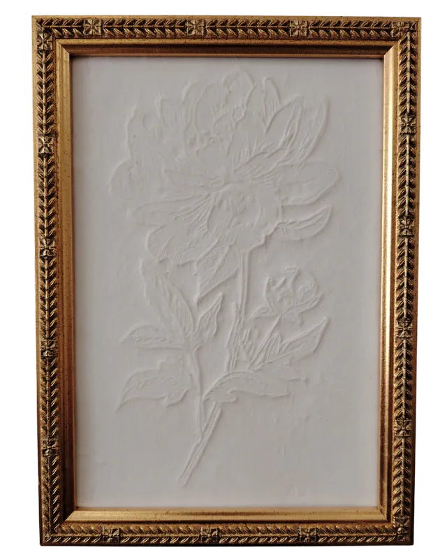 Papier dans cadre doré réalisé par l'Atelier Histoire d'Art - Lyon - Caluire