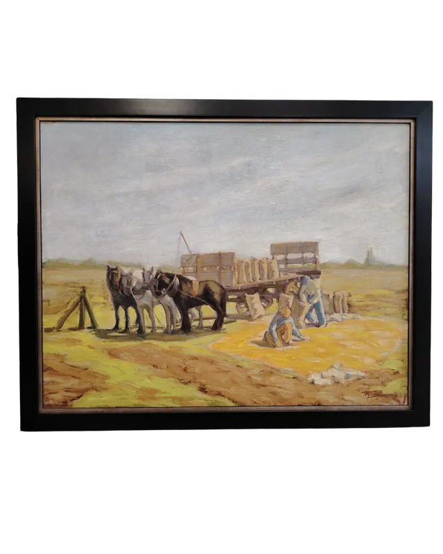 Tableau dans cadre noir et filet argent réalisé par l'Atelier Histoire d'Art - Lyon - Caluire