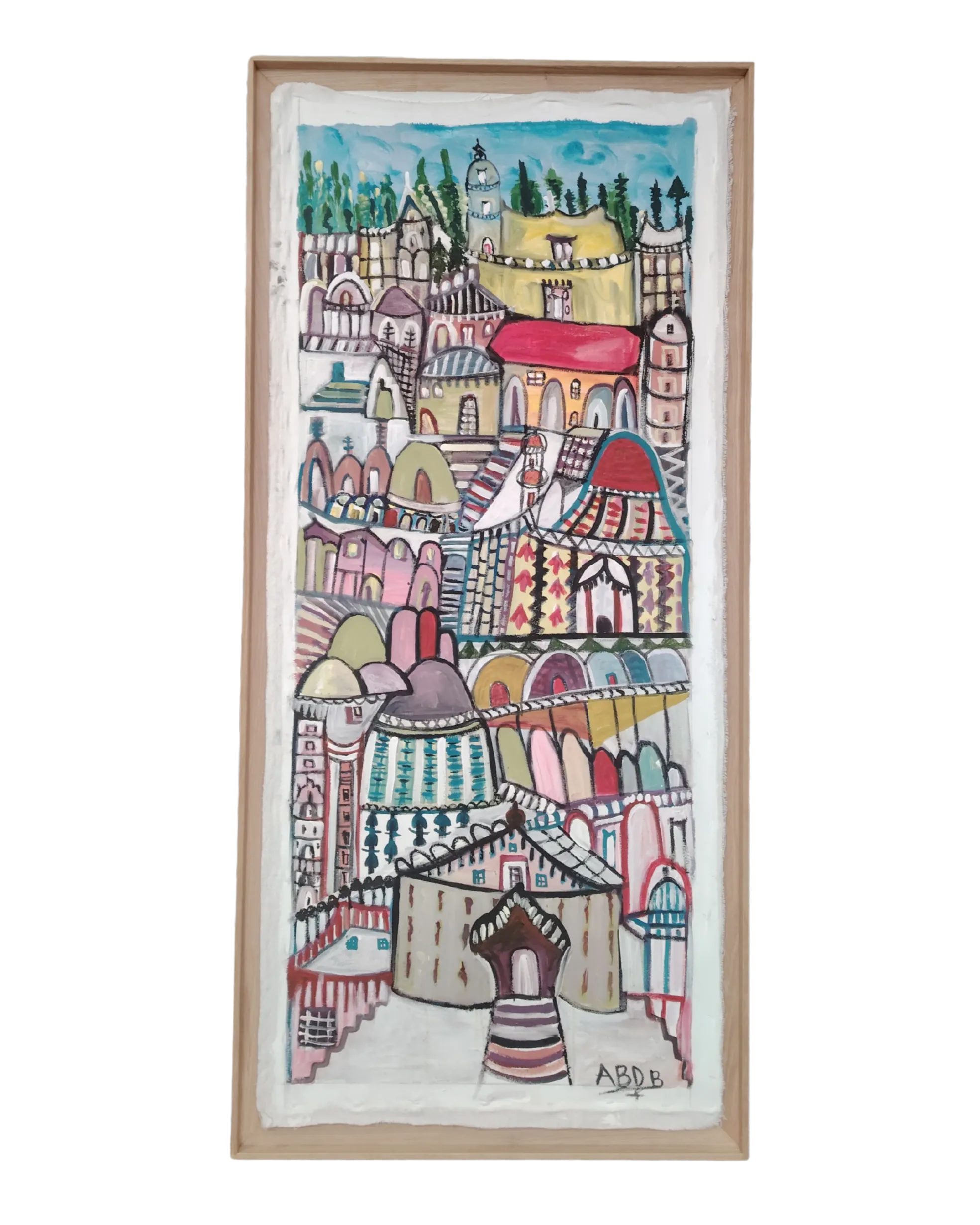 Toile moderne dans caisse américaine réalisé à l'Atelier Histoire d'Art - Lyon - Caluire